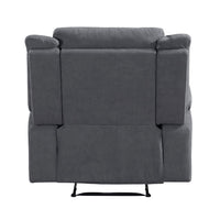 Lenny Manual Reclining Chair, Gray Microfiber, Foam Cushioning - BM338613