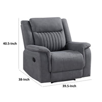 Lenny Manual Reclining Chair, Gray Microfiber, Foam Cushioning - BM338613