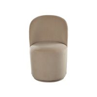 Accent Swivel Dining Chairs, Set of 2, Camel Brown Velvet, Contoured Back - BM338641