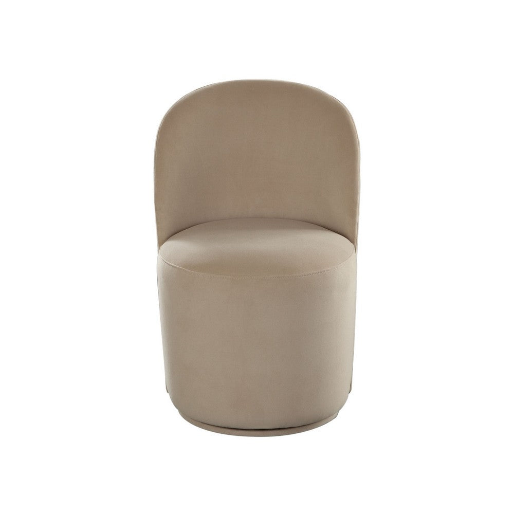 Accent Swivel Dining Chairs, Set of 2, Camel Brown Velvet, Contoured Back - BM338641
