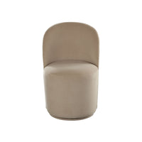 Accent Swivel Dining Chairs, Set of 2, Camel Brown Velvet, Contoured Back - BM338641
