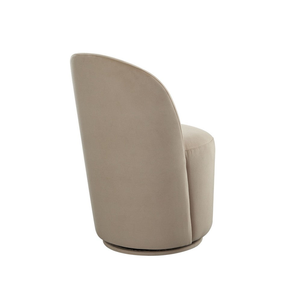 Accent Swivel Dining Chairs, Set of 2, Camel Brown Velvet, Contoured Back - BM338641