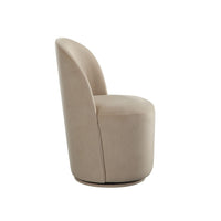 Accent Swivel Dining Chairs, Set of 2, Camel Brown Velvet, Contoured Back - BM338641