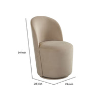Accent Swivel Dining Chairs, Set of 2, Camel Brown Velvet, Contoured Back - BM338641