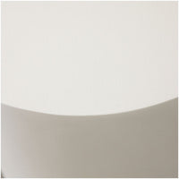 Viko Round Side End Table, White Wood Faux Concrete Finish, 20 Inch -BM338648