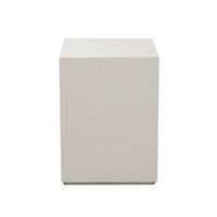 Viko Square Side End Table, White Wood Faux Concrete Finish, 20 Inch -BM338650