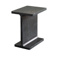 Isy Accent End Table, 15 Inch Black Marquina I-Beam Shaped Natural Marble -BM338660