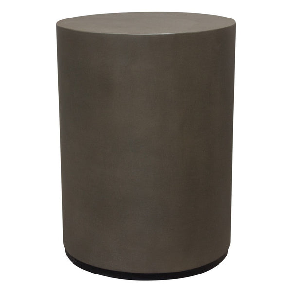 Viko Side End Table, 20 Inch Natural Cement Gray Round Pedestal  -BM338664