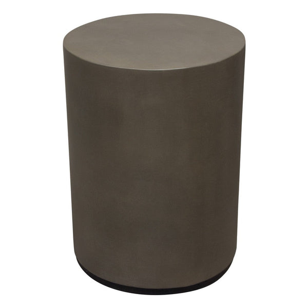 Viko Side End Table, 20 Inch Natural Cement Gray Round Pedestal  -BM338664