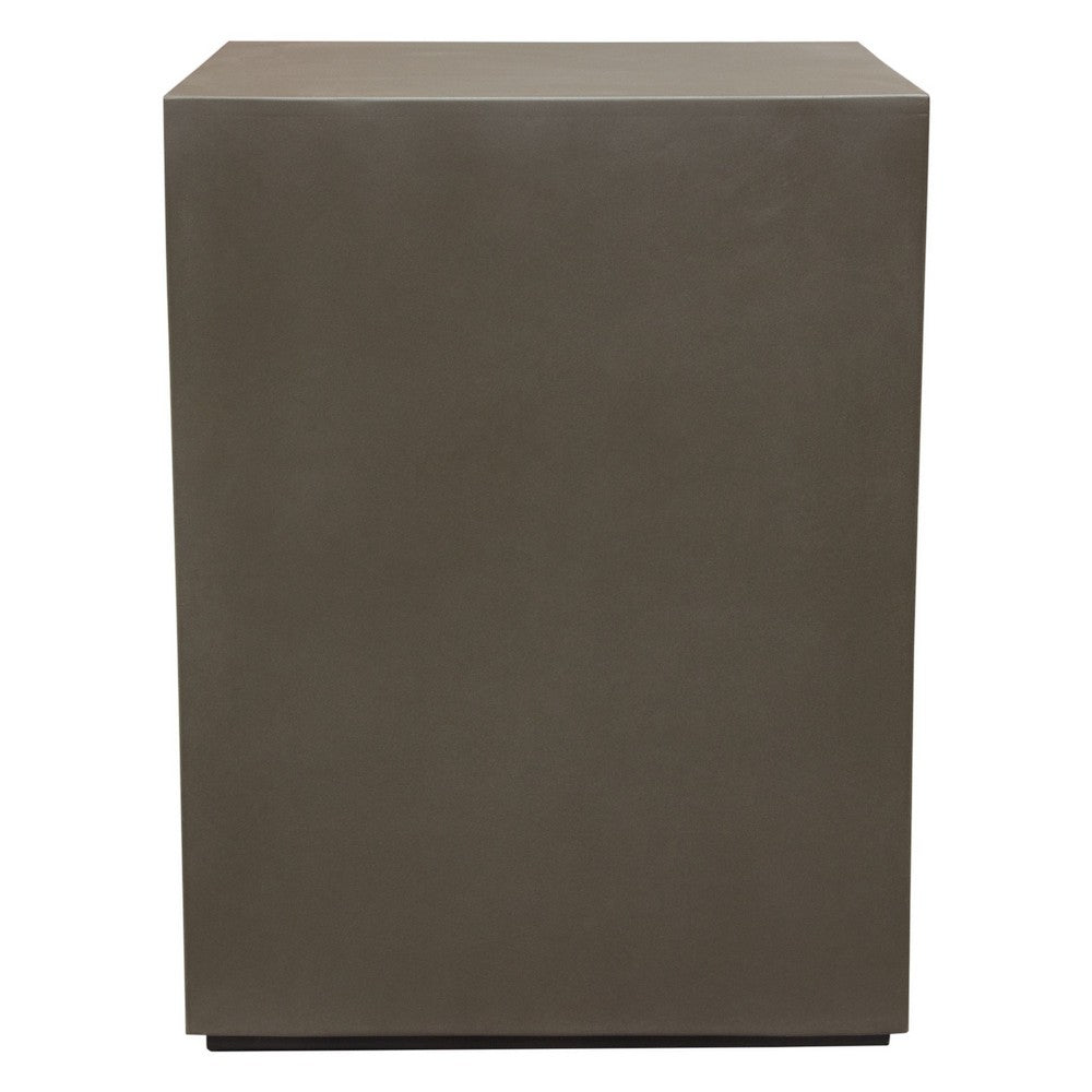 Viko Side End Table, 20 Inch Natural Cement Gray Square Pedestal -BM338666