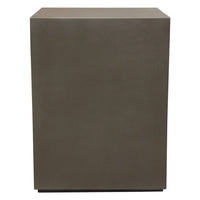 Viko Side End Table, 20 Inch Natural Cement Gray Square Pedestal -BM338666