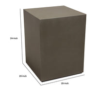 Viko Side End Table, 20 Inch Natural Cement Gray Square Pedestal -BM338666
