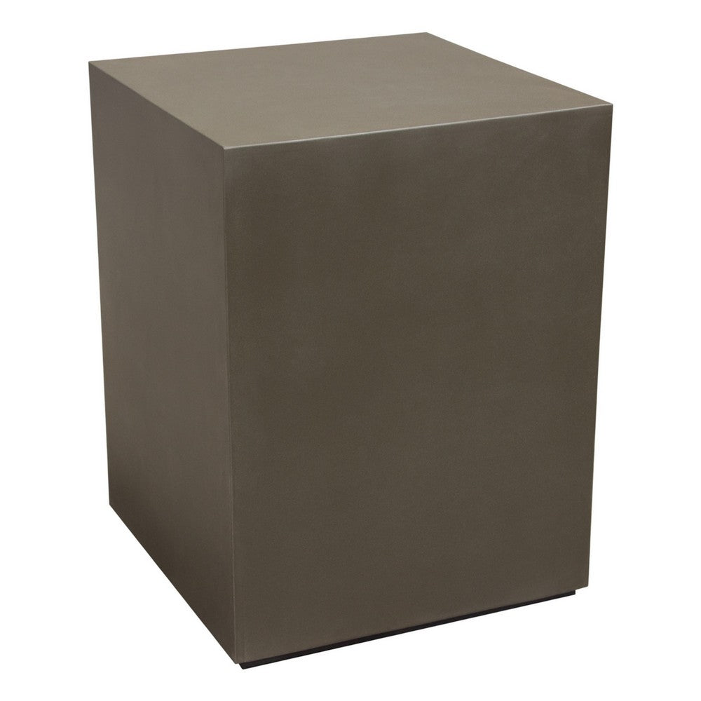 Viko Side End Table, 20 Inch Natural Cement Gray Square Pedestal -BM338666