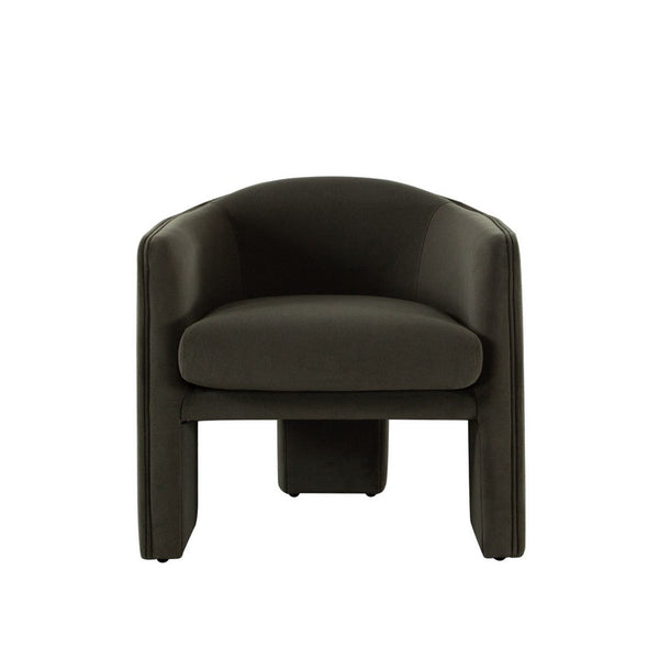 Lery Accent Chair, Green Winter Moss Performance Velvet, Curved Design - BM338675