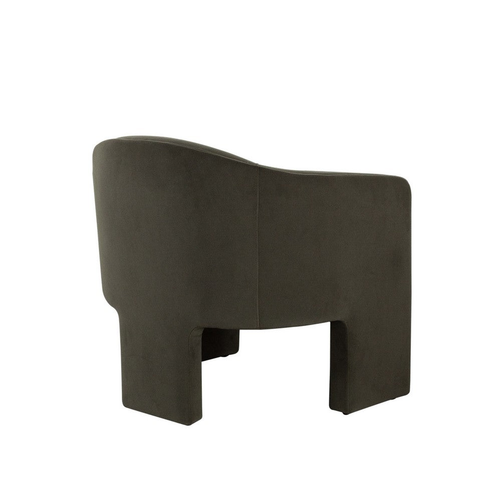 Lery Accent Chair, Green Winter Moss Performance Velvet, Curved Design - BM338675