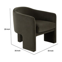 Lery Accent Chair, Green Winter Moss Performance Velvet, Curved Design - BM338675