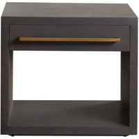 Ceny Side End Table, 1 Drawer, Gray Oak Solid Mango Wood, 26 Inch -BM338680