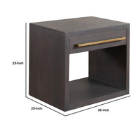 Ceny Side End Table, 1 Drawer, Gray Oak Solid Mango Wood, 26 Inch -BM338680