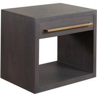 Ceny Side End Table, 1 Drawer, Gray Oak Solid Mango Wood, 26 Inch -BM338680