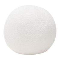 Round Accent Pillow, Ivory Faux Shearling, Polyester Fill, 15 Inch - BM338685