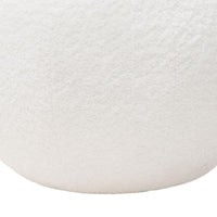 Round Accent Pillow, Ivory Faux Shearling, Polyester Fill, 15 Inch - BM338685