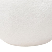 Round Accent Pillow, Ivory Faux Shearling, Polyester Fill, 15 Inch - BM338685
