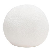 Round Accent Pillow, Ivory Faux Shearling, Polyester Fill, 15 Inch - BM338685