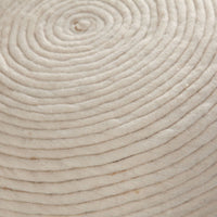 Poby Accent Pouf, 19 Inch Round, Dyed Ivory Wool Body - BM338686