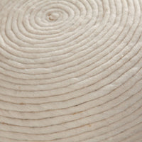 Poby Accent Pouf, 19 Inch Round, Dyed Ivory Wool Body - BM338686