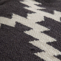 Poby Accent Pouf, 19 Inch Square Body, White and Gray Zig Zag Pattern - BM338687