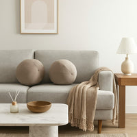 Hito Set of 2 Accent Pillows, Round Shape, Brown Velvet w Polyester Fill - BM338706