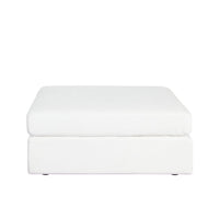 Lipi Accent Ottoman, Plush Mist White, 42 Inch Solid Wood Frame - BM338708