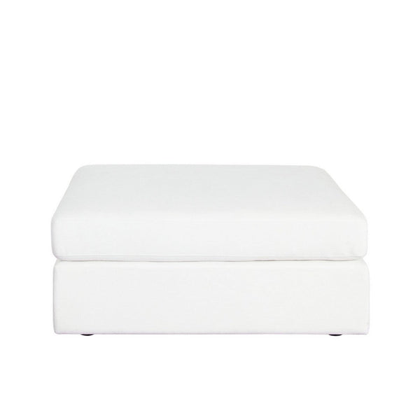Lipi Accent Ottoman, Plush Mist White, 42 Inch Solid Wood Frame - BM338708