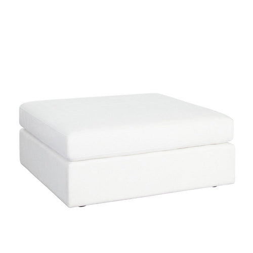 Lipi Accent Ottoman, Plush Mist White, 42 Inch Solid Wood Frame - BM338708