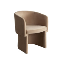 Tesy Dining Side Chair, Camel Brown Performance Velvet, Sloping Arms - BM338727