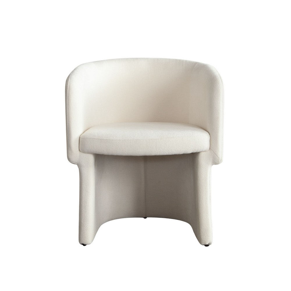 Tesy Dining Side Chair, Elite Ivory Textured Polyester, Sloping Arms - BM338728
