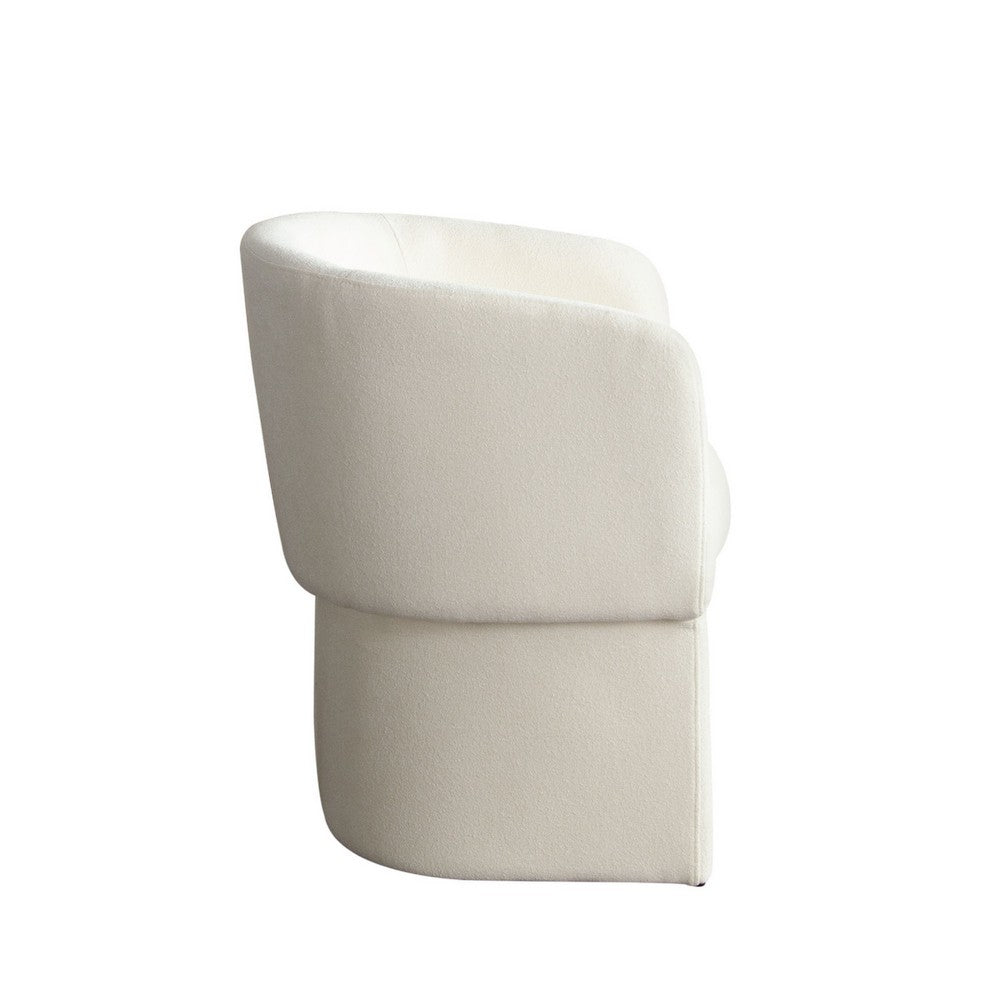 Tesy Dining Side Chair, Elite Ivory Textured Polyester, Sloping Arms - BM338728