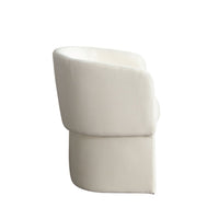 Tesy Dining Side Chair, Elite Ivory Textured Polyester, Sloping Arms - BM338728