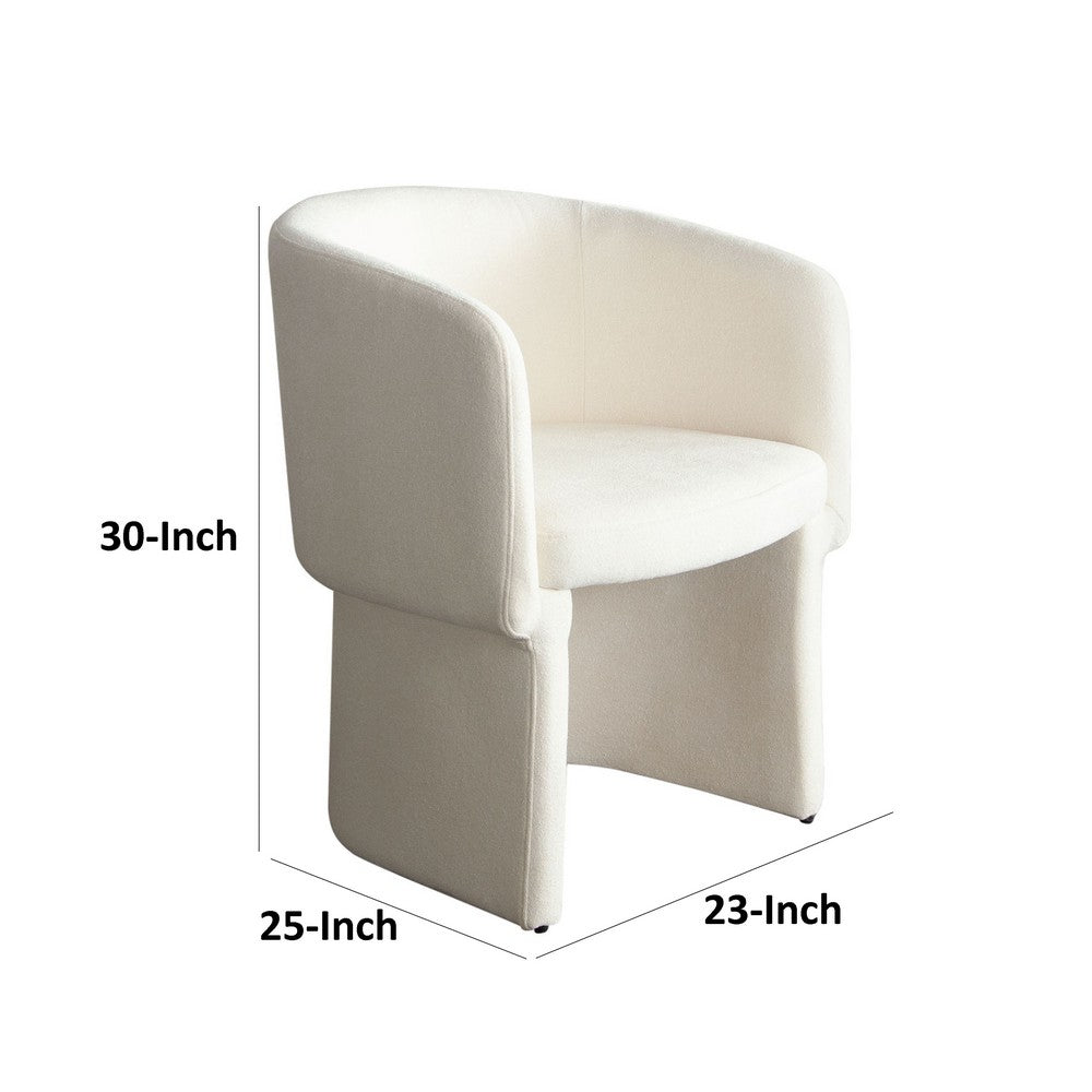 Tesy Dining Side Chair, Elite Ivory Textured Polyester, Sloping Arms - BM338728