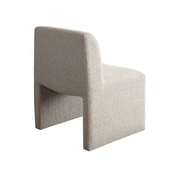 Zena Dining Side Chair, Armless Textured Wheat Brown Polyester Seat - BM338730