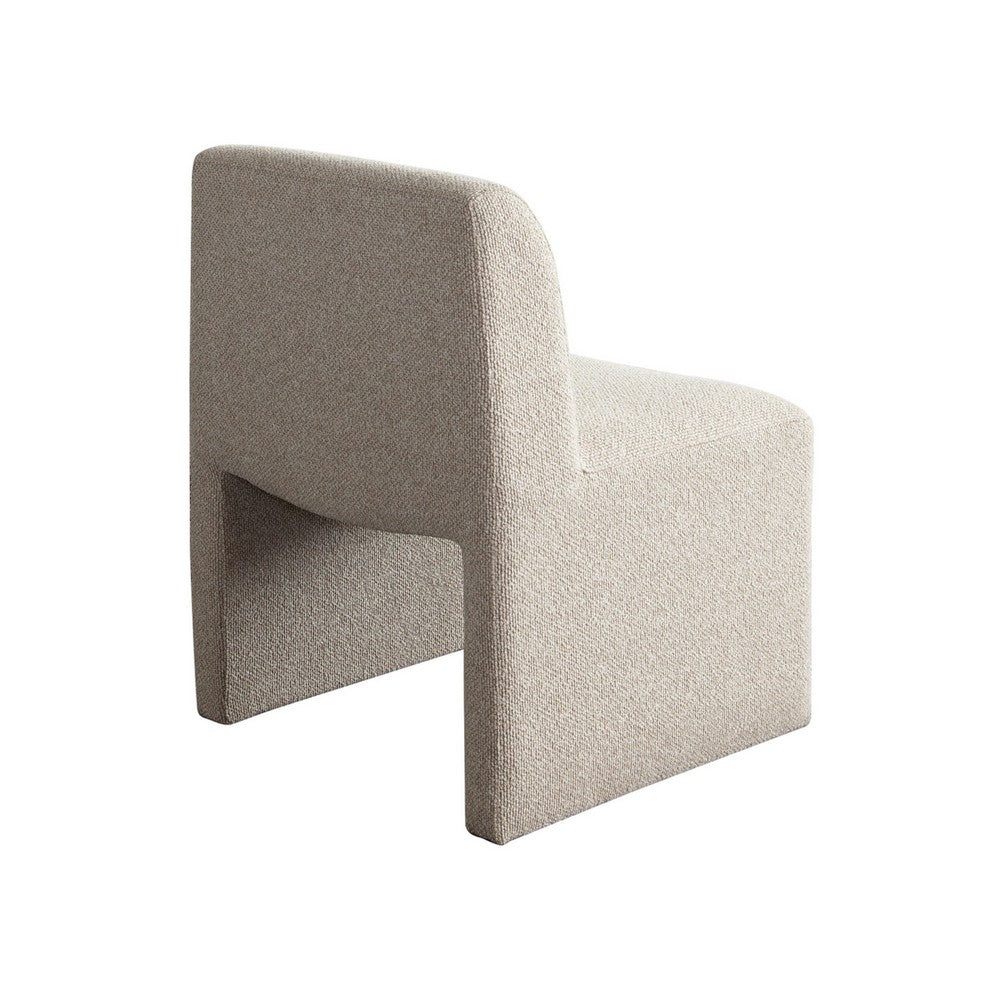 Zena Dining Side Chair, Armless Textured Wheat Brown Polyester Seat - BM338730