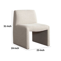 Zena Dining Side Chair, Armless Textured Wheat Brown Polyester Seat - BM338730