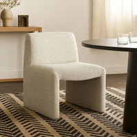 Zena Dining Side Chair, Armless Textured Wheat Brown Polyester Seat - BM338730