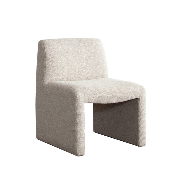 Zena Dining Side Chair, Armless Textured Wheat Brown Polyester Seat - BM338730