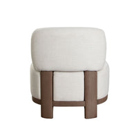 Dem Accent Chair, Armless Cream White Polyester Seat, Wood legs n Trim - BM338731