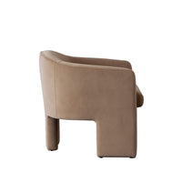 Lery Accent Chair, Curved Back Tripod Base, Camel Brown Velvet, 29 Inch - BM338742