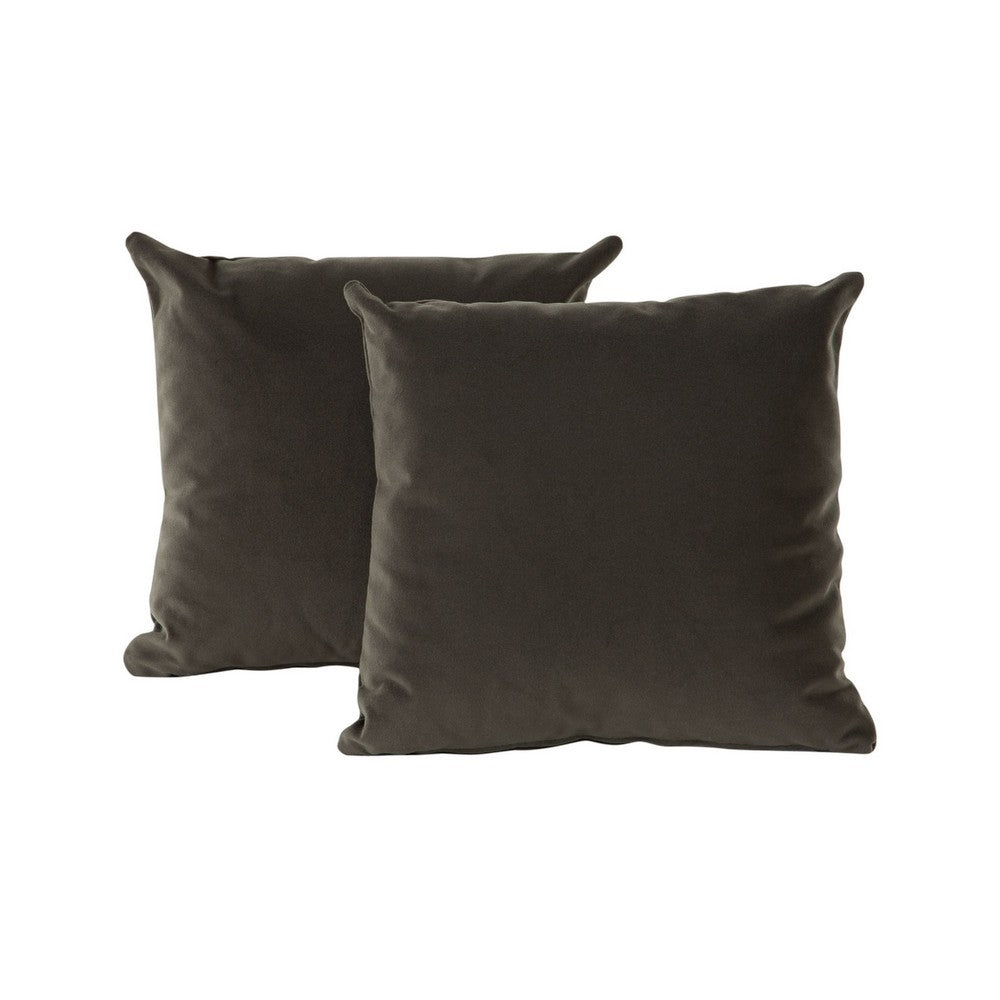Wily Accent Pillow Set of 2, Dual Sided Moss Green Velvet, 16 Inch - BM338746