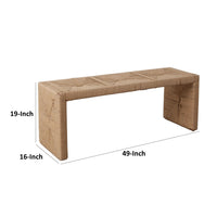 Koe Accent Bench, 49 Inch Wide Handwoven Natural Jute Woven Frame -BM338754