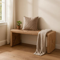 Koe Accent Bench, 49 Inch Wide Handwoven Natural Jute Woven Frame -BM338754