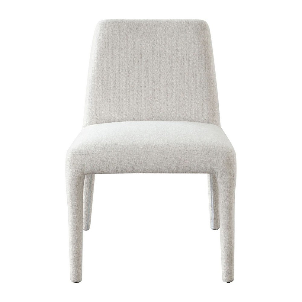 Hena Dining Side Chair Set of 2, Light Oat Polyester Upholstered Frame - BM338757